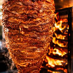 Romeros Catering - El trompo "marinated pork meat" spinning (it really is mouth watering)