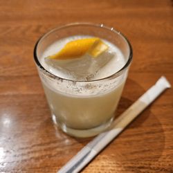 Mezcali cocktail (substitute tequila for mezcal, no taking rim)