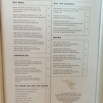 Terra Tempe Kitchen & Spirits - Menu weekend brunch Oct 2023 - Seafood Near Me - Tempe, Arizona