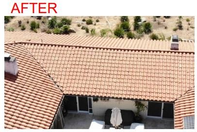 Drone Roof Inspection - Roof power washing. Pictures by drone