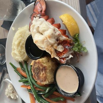 Dry Dock Waterfront Grill - Main Lobsters Lobster Tail & Crab Cake. - Seafood Near Me - Longboat Key, Florida