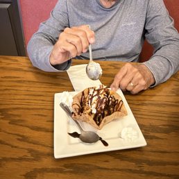 Great fried ice cream very nice presentation Great fried ice cream very nice presentation