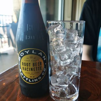 Coastal Cookery - a bottle of root beer and a glass of ice - American Near Me - Powell River, British Columbia