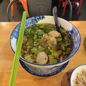 Chiang Rai - Beef and Beef Ball Noodle soup, too sweet - Thai Near Me - Long Beach, California Chiang Rai - Beef and Beef Ball Noodle soup, too sweet - Thai Near Me - Long Beach, California
