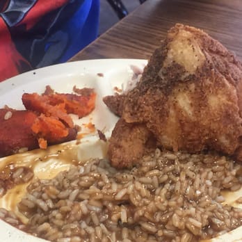 Zip's Café - Fried chicken with sweet potatoes rice and gravy. - Soul Food Near Me - Magee, Mississippi Zip's Café - Fried chicken with sweet potatoes rice and gravy. - Soul Food Near Me - Magee, Mississippi