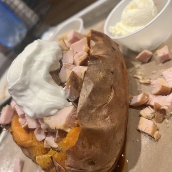 Albert G's Barbecue Tulsa Hills - Sweet G's Potato with turkey. - Barbeque Near Me - Tulsa, Oklahoma