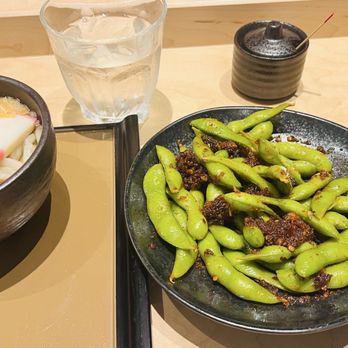 Udon Mugizo - San Mateo - Yummy Spicy Garlic Edamame - Japanese Near Me - San Mateo, California Udon Mugizo - San Mateo - Yummy Spicy Garlic Edamame - Japanese Near Me - San Mateo, California