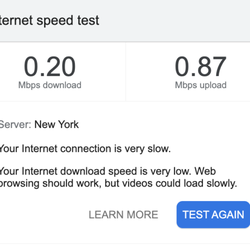 Blue Ridge - This is my current speed on Blue Ridge Internet...