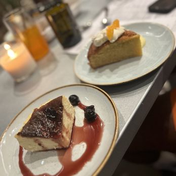 Sixty Vines - OLIVE OIL CITRUS CAKE & BASQUE CHEESECAKE !!!!Desserts were even good! But Omg this cheesecake was phenomenal!!! - New American Near Me - Charlotte, North Carolina