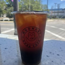 Passion fruit black tea with boba Passion fruit black tea with boba