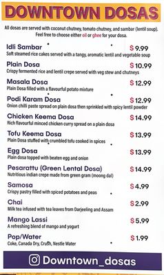 Menu photo 2 Downtown Dosas Vancouver, BC Menu photo 2 Downtown Dosas Vancouver, BC