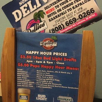Dollies Pub & Cafe - $3 domestic drafts all day! Plus a good happy hour. - Pizza Near Me - Lahaina, Hawaii