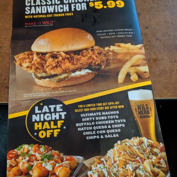 Buffalo Wild Wings - a menu for a chicken sandwich for $ 9 99 - Chicken Wings Near Me - Spokane Valley, Washington