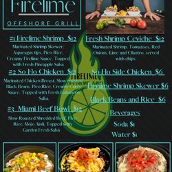 Firelime Offshore Grill - Current Menu