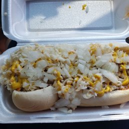 I ordered the Chili cheese dog, with mustard and onions,  the best cheese is the Munster.
