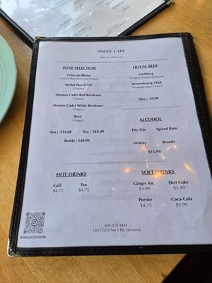 Menu photo 2 Vogue Cafe Richmond, BC