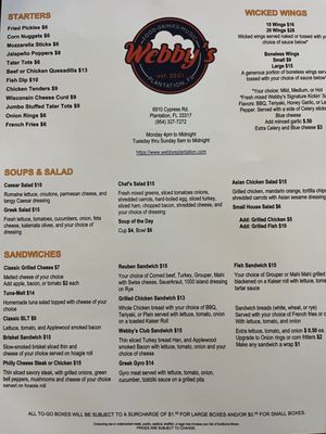 Menu photo 5 Webby's Grub and Pub Plantation, FL Menu photo 5 Webby's Grub and Pub Plantation, FL
