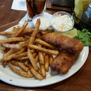 Ireland's Pub - Cod fish and chips, with coleslaw, seasoned fries, and homemade tartar sauce. - Irish Pub Near Me - Clinton Township, Michigan Ireland's Pub - Cod fish and chips, with coleslaw, seasoned fries, and homemade tartar sauce. - Irish Pub Near Me - Clinton Township, Michigan