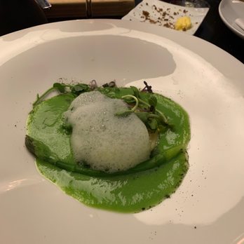 West Restaurant - Goat Cheese Ravioli with Split Pea Puree - Wine Bars Near Me - Galway, G