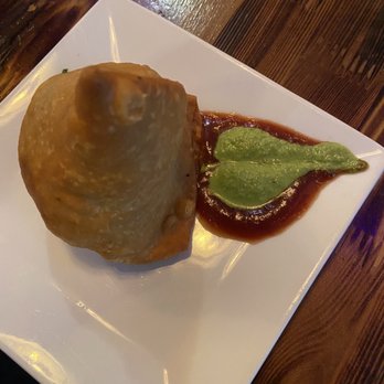 Sathi - Vegetable Samosa with the yummy spicy chutney - Indian Near Me - New York, New York Sathi - Vegetable Samosa with the yummy spicy chutney - Indian Near Me - New York, New York
