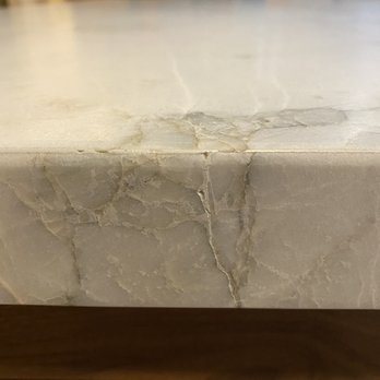 Old World Stone - Side # 2 - crack in the side poorly filled - Kitchen & Bath Near Me - Huntley, Illinois