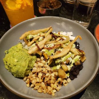 Puesto Anaheim - Veggie Burrito Bowl with added cotija cheese - Mexican Near Me - Anaheim, California Puesto Anaheim - Veggie Burrito Bowl with added cotija cheese - Mexican Near Me - Anaheim, California