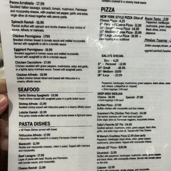 Saljo's Pizza - Menu (1/2) - Pizza Near Me - Pantego, Texas Saljo's Pizza - Menu (1/2) - Pizza Near Me - Pantego, Texas