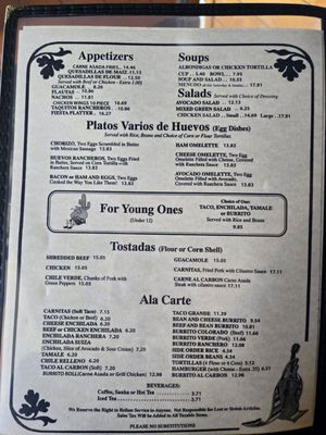 Menu photo 1 Ramon's Mexican Restaurant Rosamond, CA