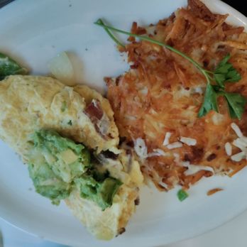 24th Street Cafe - Bacon avocado omelette, substituted the cheese with sauteed bell peppers and onions. Delish. Plus those hash browns man!! So crispy!! - Diners Near Me - Bakersfield, California 24th Street Cafe - Bacon avocado omelette, substituted the cheese with sauteed bell peppers and onions. Delish. Plus those hash browns man!! So crispy!! - Diners Near Me - Bakersfield, California