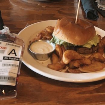 Mystic Grill - Wine blood bag and a veggie burger with Winder Fries - Southern Near Me - Covington, Georgia Mystic Grill - Wine blood bag and a veggie burger with Winder Fries - Southern Near Me - Covington, Georgia