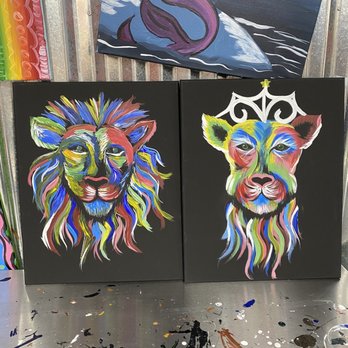Painting with a Twist - Lion & lioness - Paint & Sip Near Me - Chesapeake, Virginia Painting with a Twist - Lion & lioness - Paint & Sip Near Me - Chesapeake, Virginia