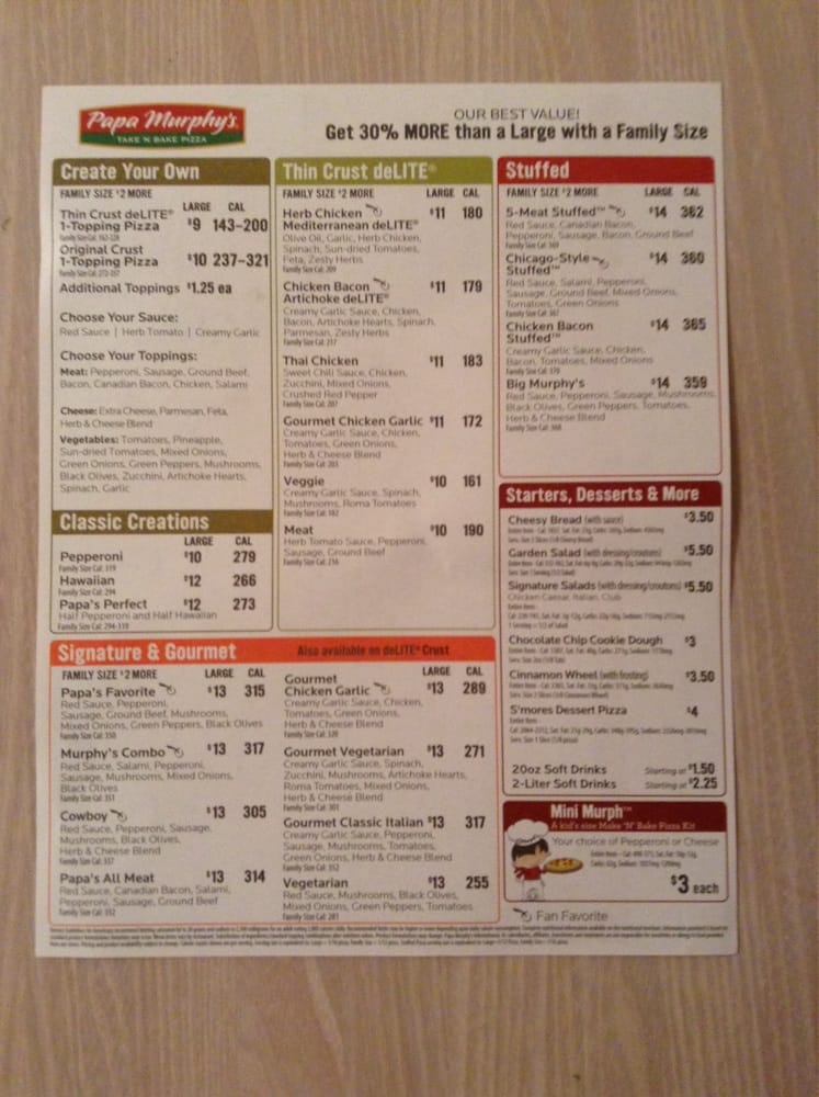 PAPA MURPHY’S 16 Reviews Pizza 1508 Coburg Road, Eugene, OR