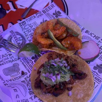 Desvelados - Taco Tijuanero pastor ( bottom) Taco peligroso ( top ) - Mexican Near Me - Glendale, California Desvelados - Taco Tijuanero pastor ( bottom) Taco peligroso ( top ) - Mexican Near Me - Glendale, California