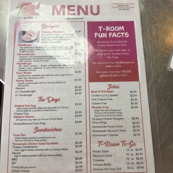 Texas Inn - Downtown - Menu - Burgers Near Me - Lynchburg, Virginia
