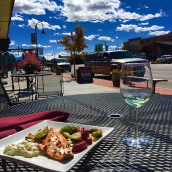 Three Peaks Restaurant and Catering - Pecan Crusted Trout, wine, and a stunning day! I'll take it. - New American Near Me - Driggs, Idaho