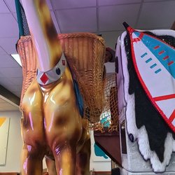 Chuck E. Cheese - Giraffe ride!