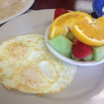 Joe's Cafe - 1 egg = 2 yolks! Yummy fresh fruit. - Breakfast & Brunch Near Me - St. Joseph, Michigan