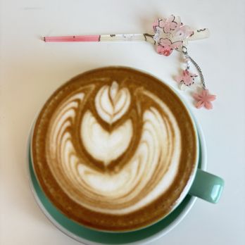 Coffee Code - Classic hazelnut latte & my Japanese hairpin that won't stay put - Coffee & Tea Near Me - Buena Park, California