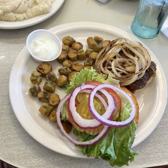 Polly Anna Cafe - Onion Burger & Okra - Cafes Near Me - Woodward, Oklahoma