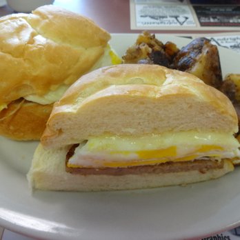 Rick's Nutmeg Grille - Sausage, egg & cheese on a hard roll, at Rick's Nutmeg Grille in Torrington, CT. - Breakfast & Brunch Near Me - Torrington, Connecticut