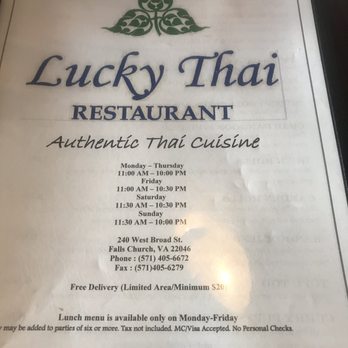 Lucky Thai Restaurant - Menu - Thai Near Me - Falls Church, Virginia Lucky Thai Restaurant - Menu - Thai Near Me - Falls Church, Virginia