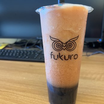 Fukuro - Strawberry Mango Slush with Boba. - Bubble Tea Near Me - Richardson, Texas
