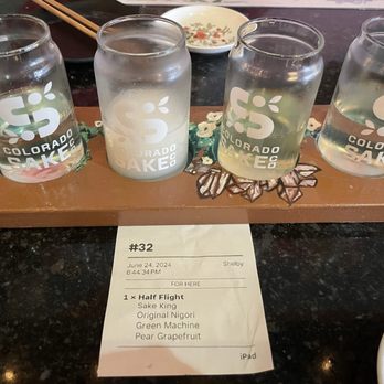 Colorado Sake - Sake half flight! - Breweries Near Me - Denver, Colorado Colorado Sake - Sake half flight! - Breweries Near Me - Denver, Colorado