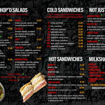 Tony Boys Sandwich House - Salads, Cold Subs & More - Sandwiches Near Me - Montclair, New Jersey Tony Boys Sandwich House - Salads, Cold Subs & More - Sandwiches Near Me - Montclair, New Jersey