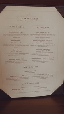 Menu photo 4 Capones Speak Easy Branson, MO