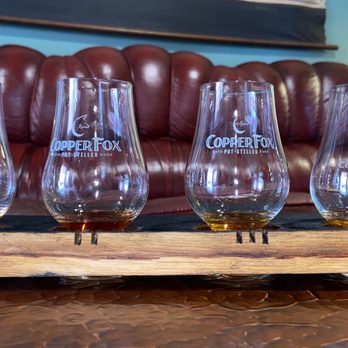 Copper Fox Distillery - Whiskey flight - Distilleries Near Me - Williamsburg, Virginia