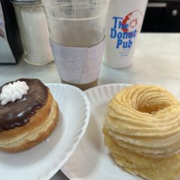 A Brooklyn cream donut and a cruller (and a cold brew coffee) A Brooklyn cream donut and a cruller (and a cold brew coffee)