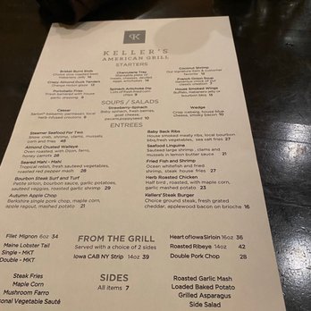 Keller's American Grill - Menu - Bars Near Me - Bettendorf, Iowa Keller's American Grill - Menu - Bars Near Me - Bettendorf, Iowa