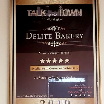 Despi Delite Bakery - One of the awards that Delite Bakery won. - Bakeries Near Me - Seattle, Washington