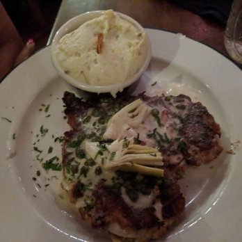 Moonshine Grill - Pan fried chicken almadine with a side of mashed potatoes - pretty good - Southern Near Me - Austin, Texas